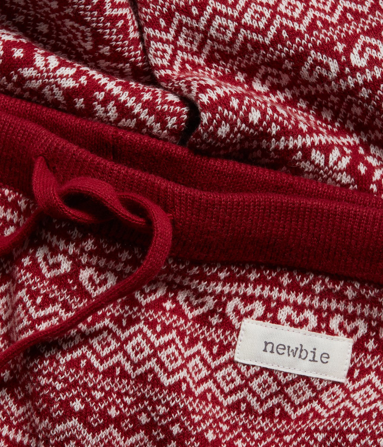 Baby red jacquard-knit leggings – Newbie