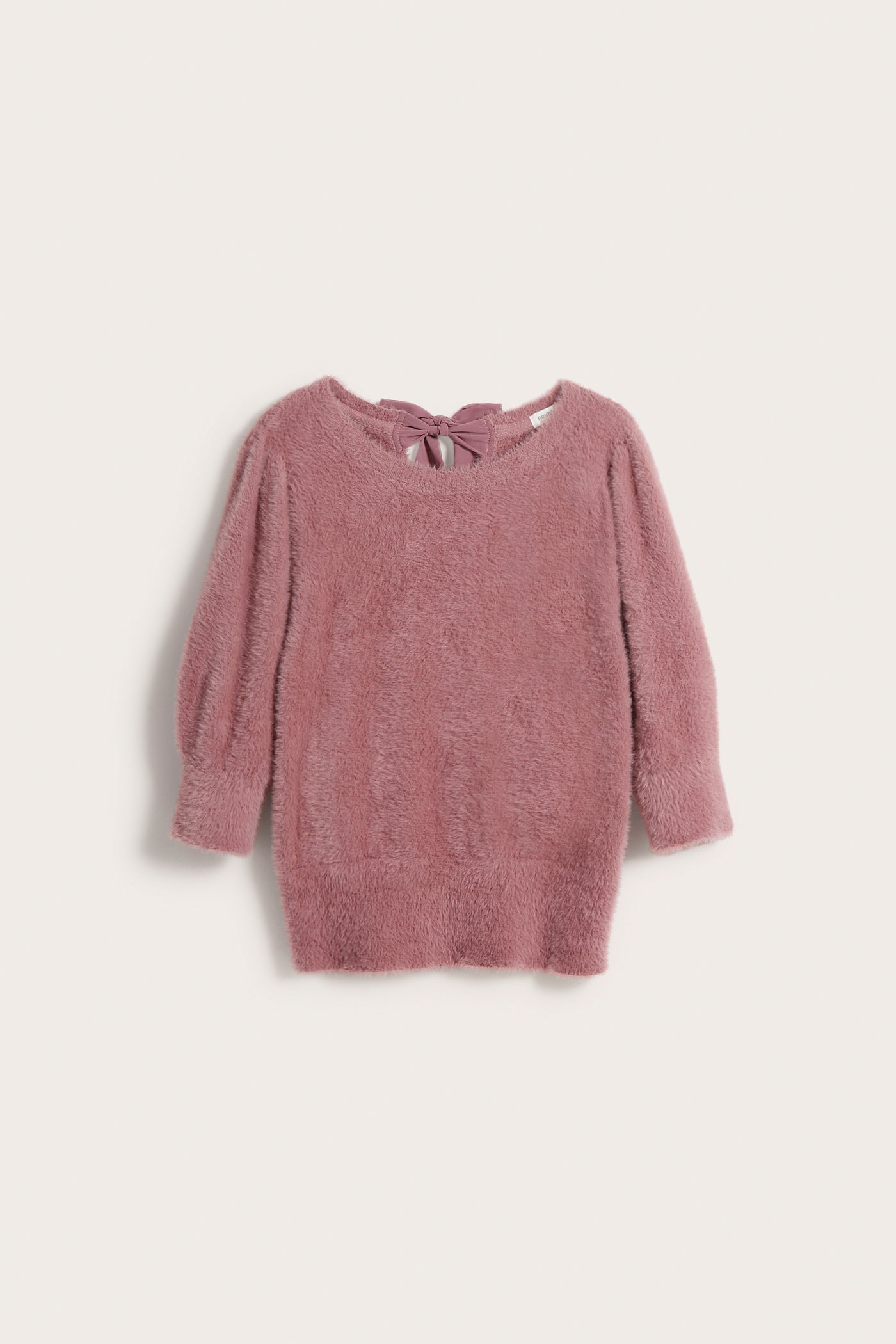 Women s pink fluffy bow jumper Newbie