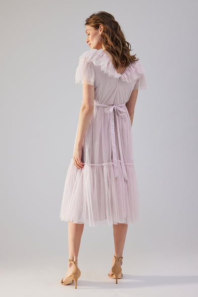 Women's pink mesh dress