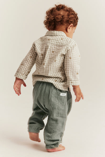 Baby green muslin trousers