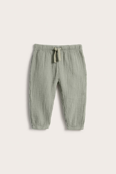 Baby green muslin trousers