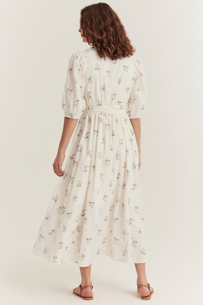 Women's white floral broderie anglaise dress