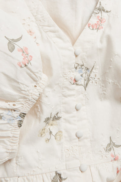 Women's white floral broderie anglaise dress