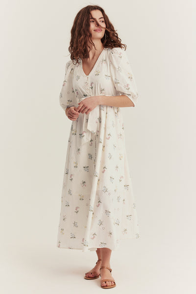 Women's white floral broderie anglaise dress