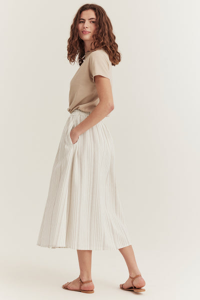 Women's white striped skirt