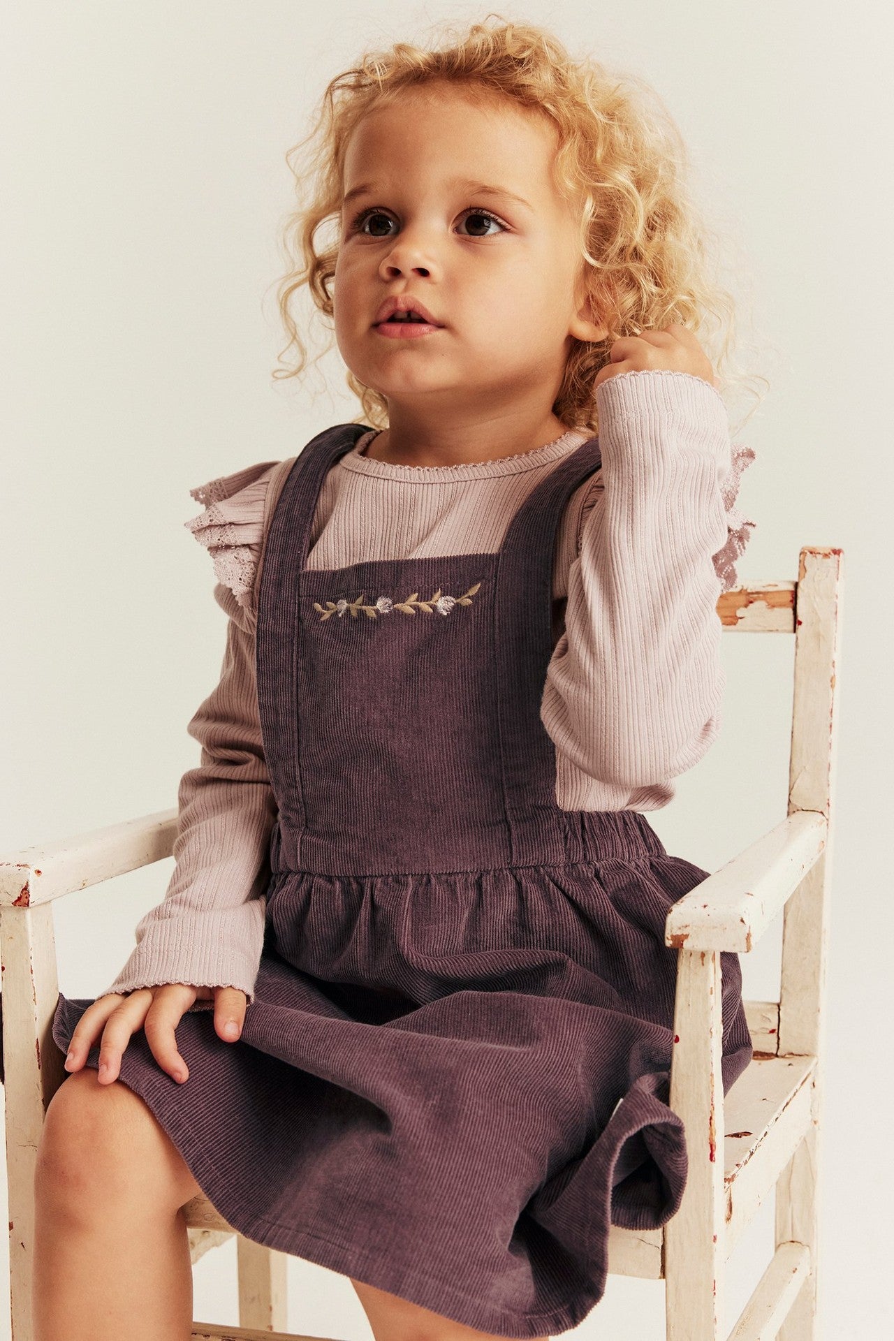 Baby lilac corduroy pinafore dress – Newbie