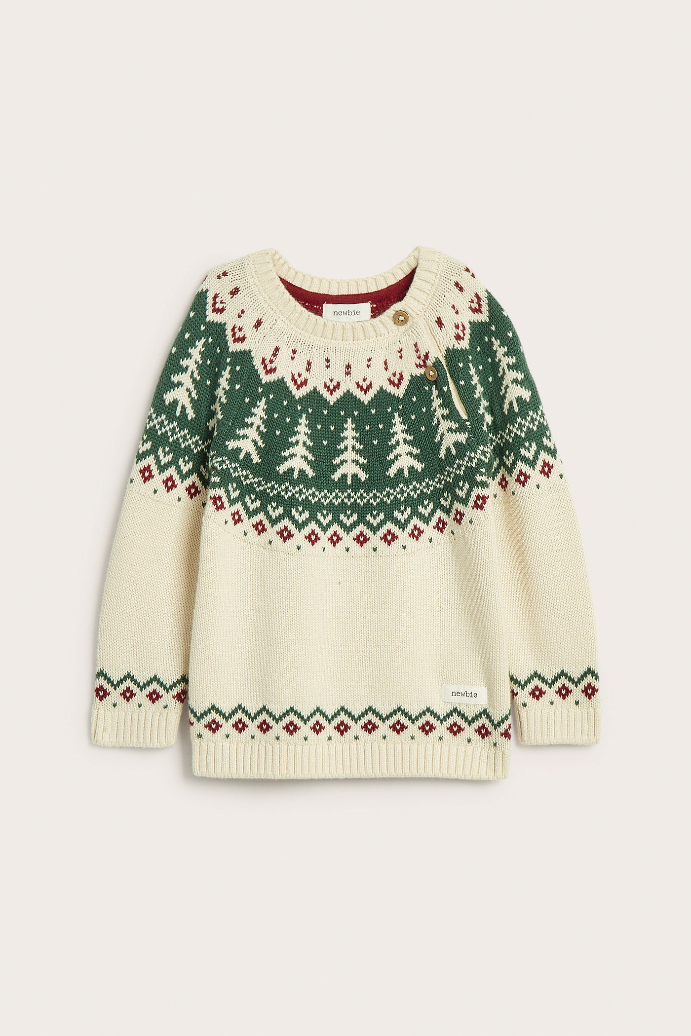 Baby white knitted Christmas jumper – Newbie
