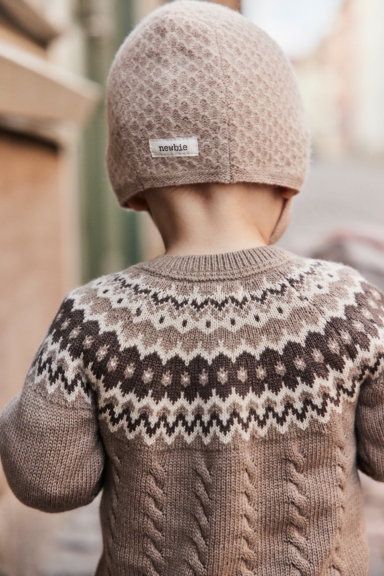Baby beige wool & cashmere bonnet – Newbie
