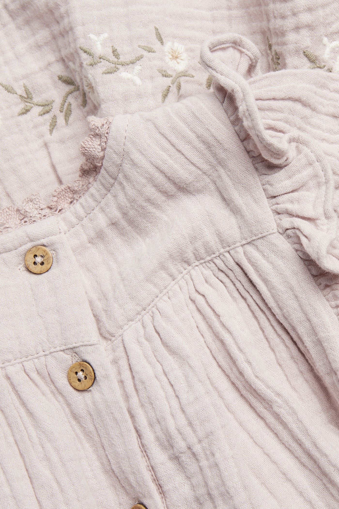 Kids purple floral woven frill dress – Newbie