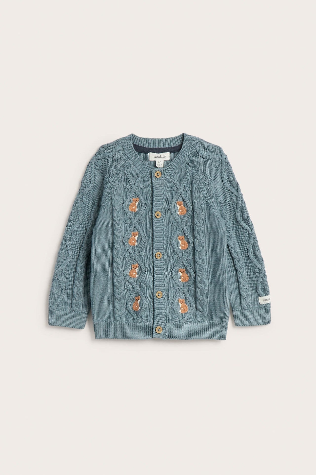 カーディガン bibiy. cable knit cardigan Baby cable-knit fox cardigan – Newbie