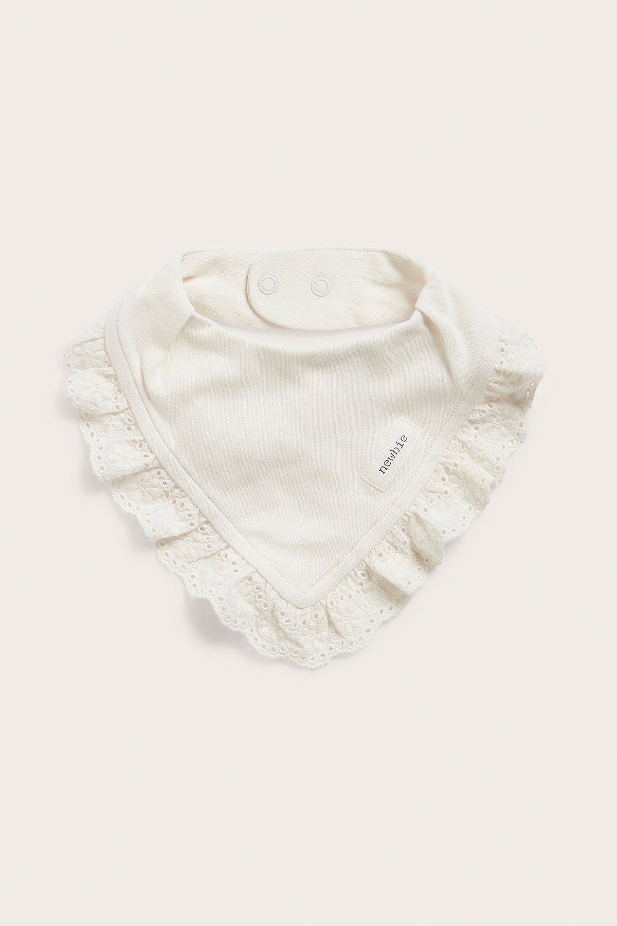 Baby white bib with lace