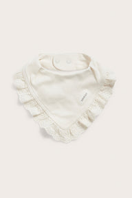 Baby white bib with lace