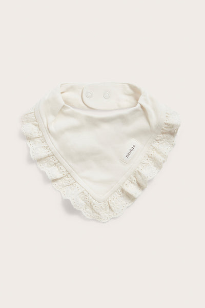 Baby white bib with lace
