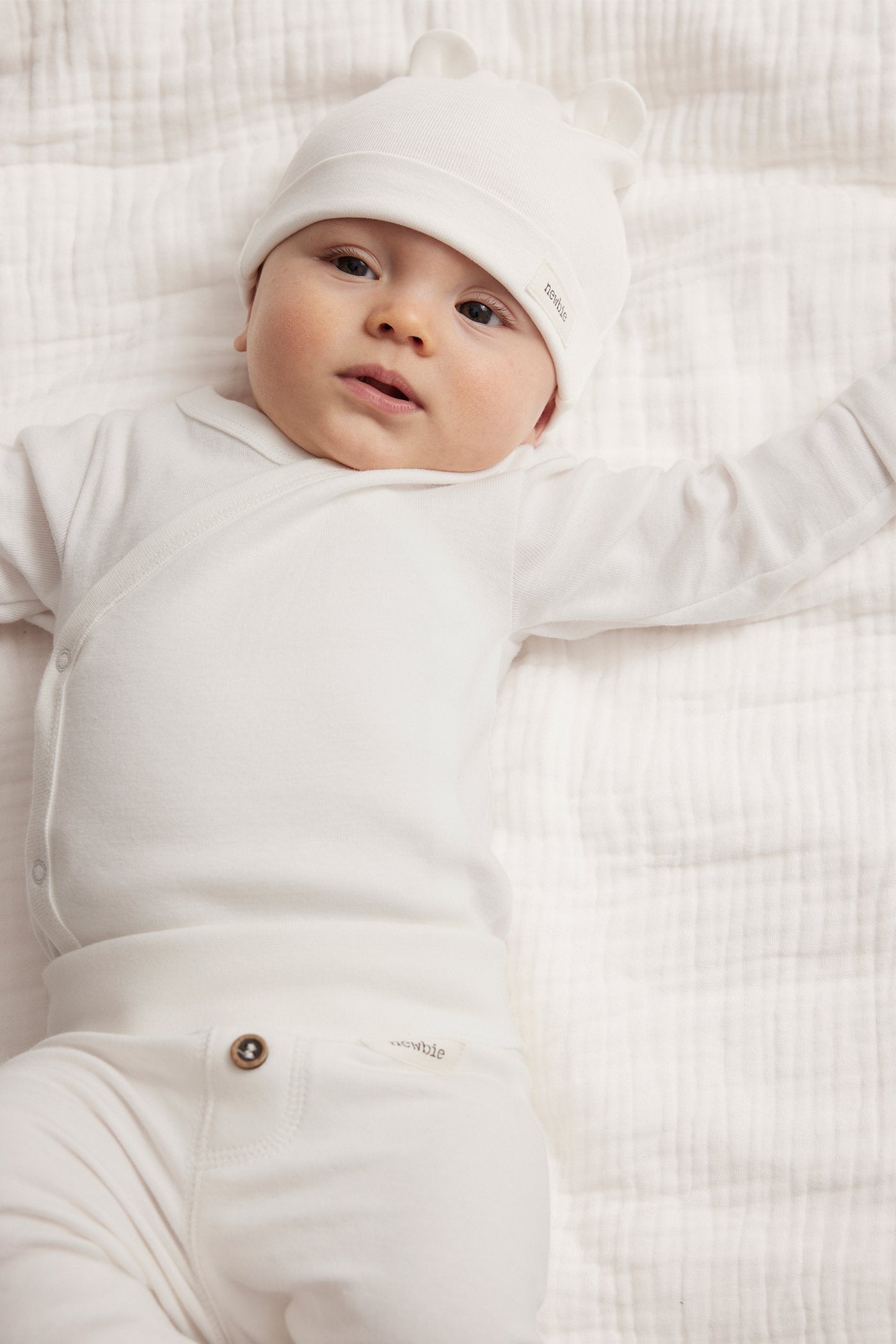 Baby white wrap bodysuit