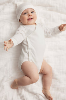 Baby white wrap bodysuit