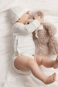 Baby white wrap bodysuit