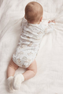 Baby white bunny balloon bodysuit