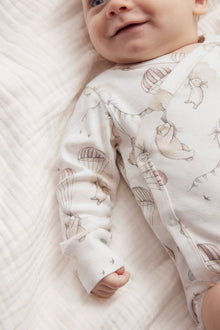 Baby white bunny balloon bodysuit