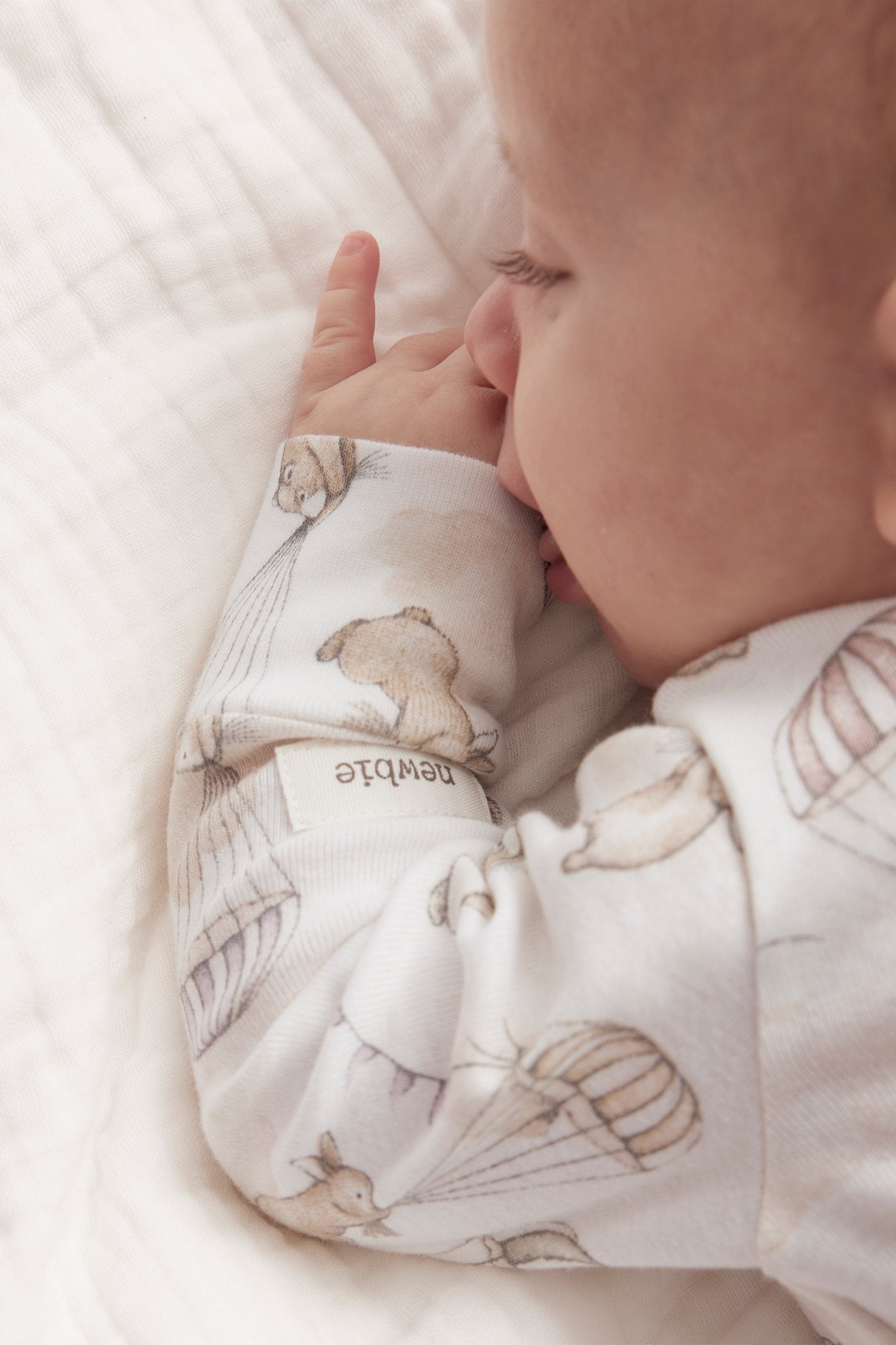 Baby white bunny balloon bodysuit