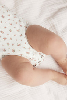 Baby white floral extender bodysuit