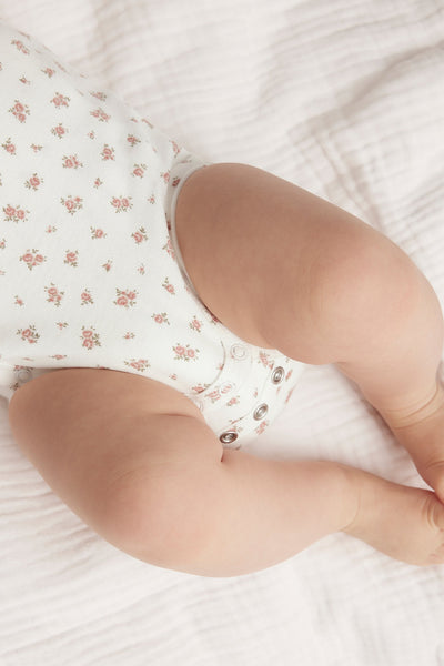 Baby white floral extender bodysuit