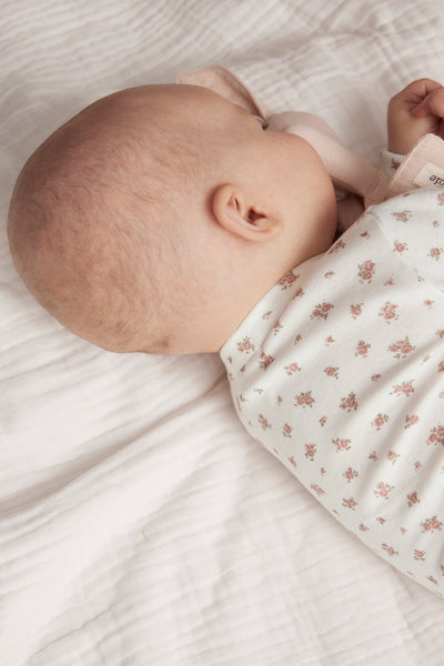 Baby white floral extender bodysuit