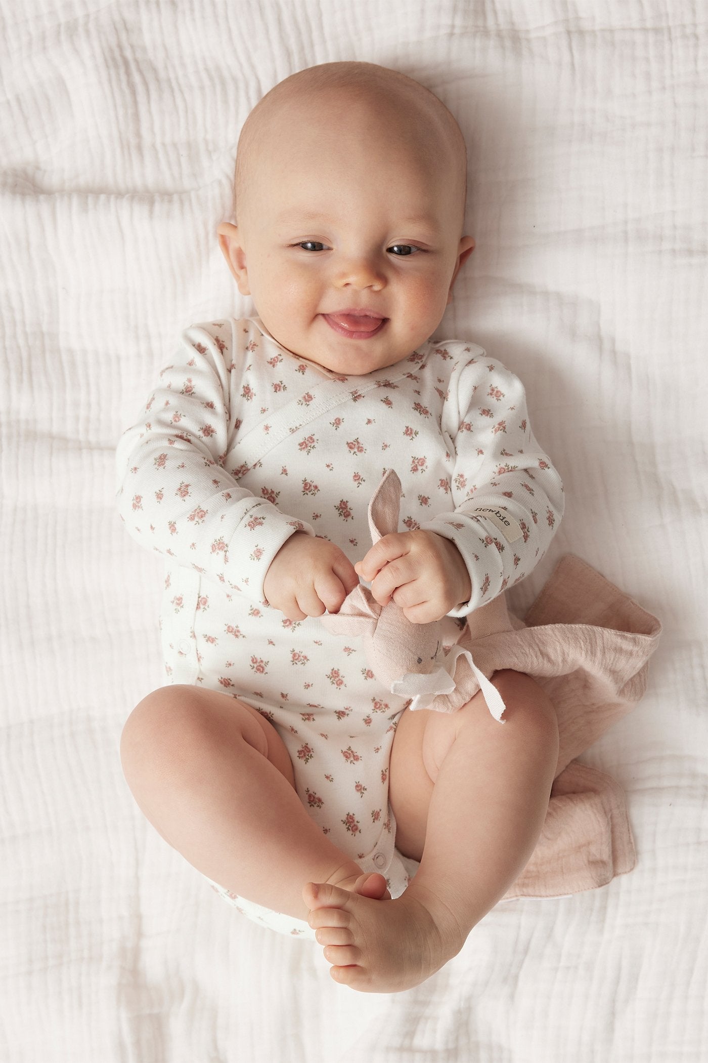 Baby white floral extender bodysuit