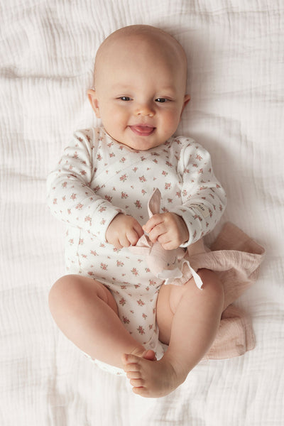Baby white floral extender bodysuit