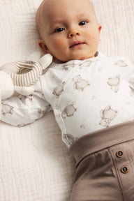 Baby white teddy bodysuit