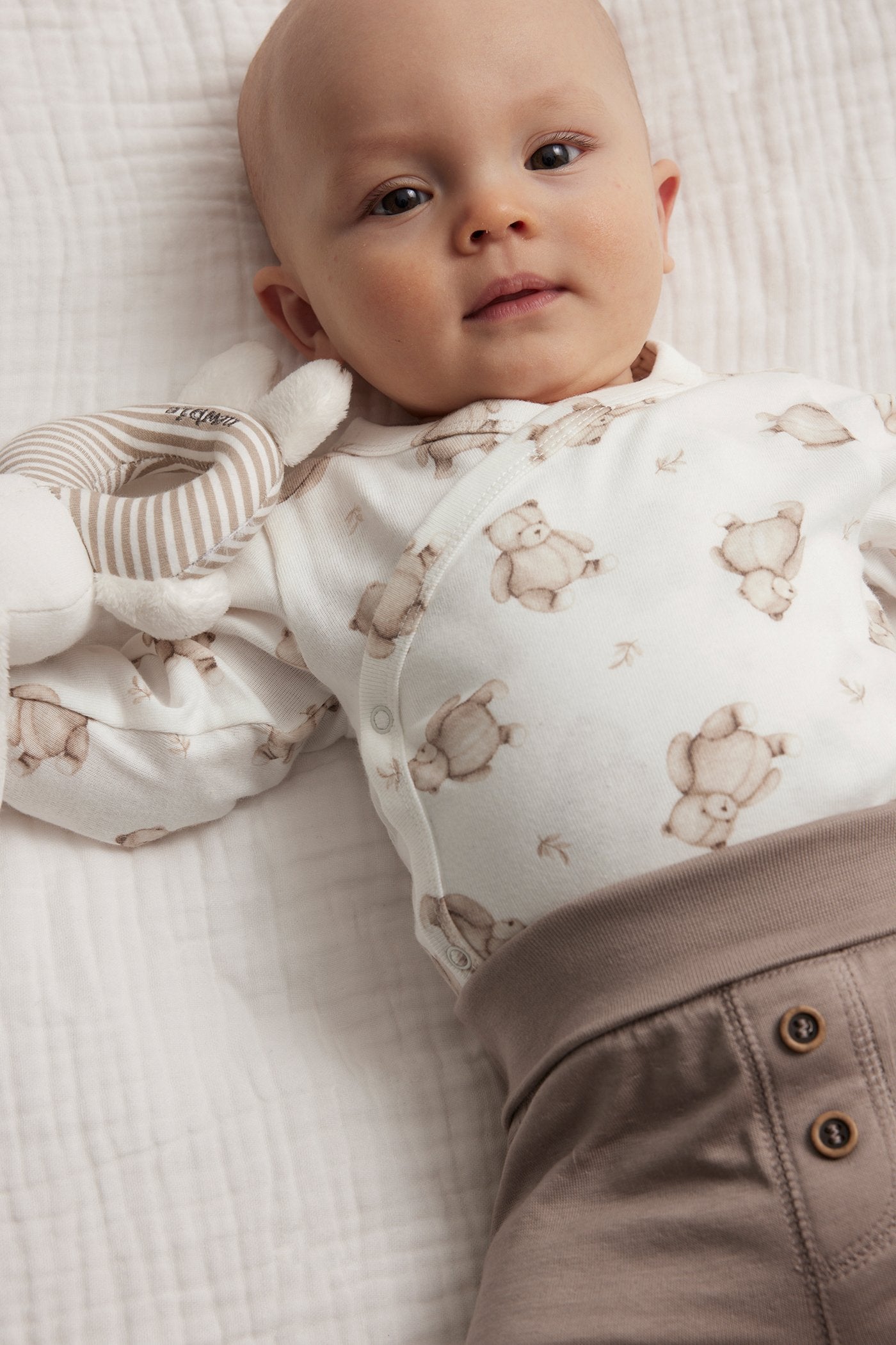 Baby white teddy bodysuit
