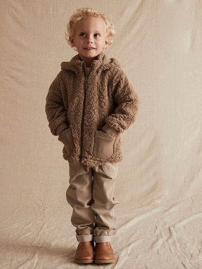 Kids brown teddy jacket – Newbie