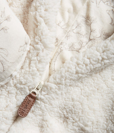 Baby white teddy coverall with hood – Newbie