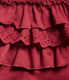 Baby red ruffle leggings