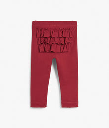 Baby red ruffle leggings