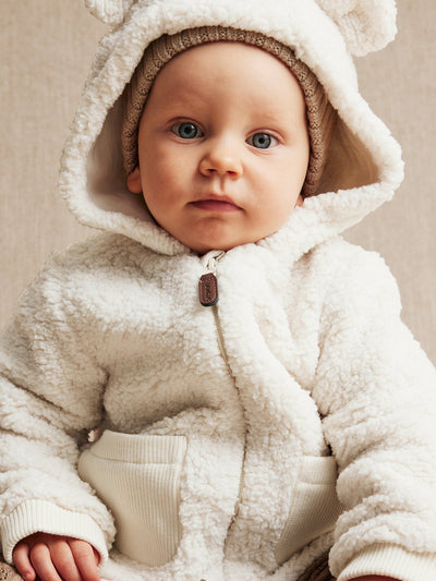 Baby white teddy jacket