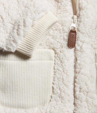 Baby white teddy jacket with hood