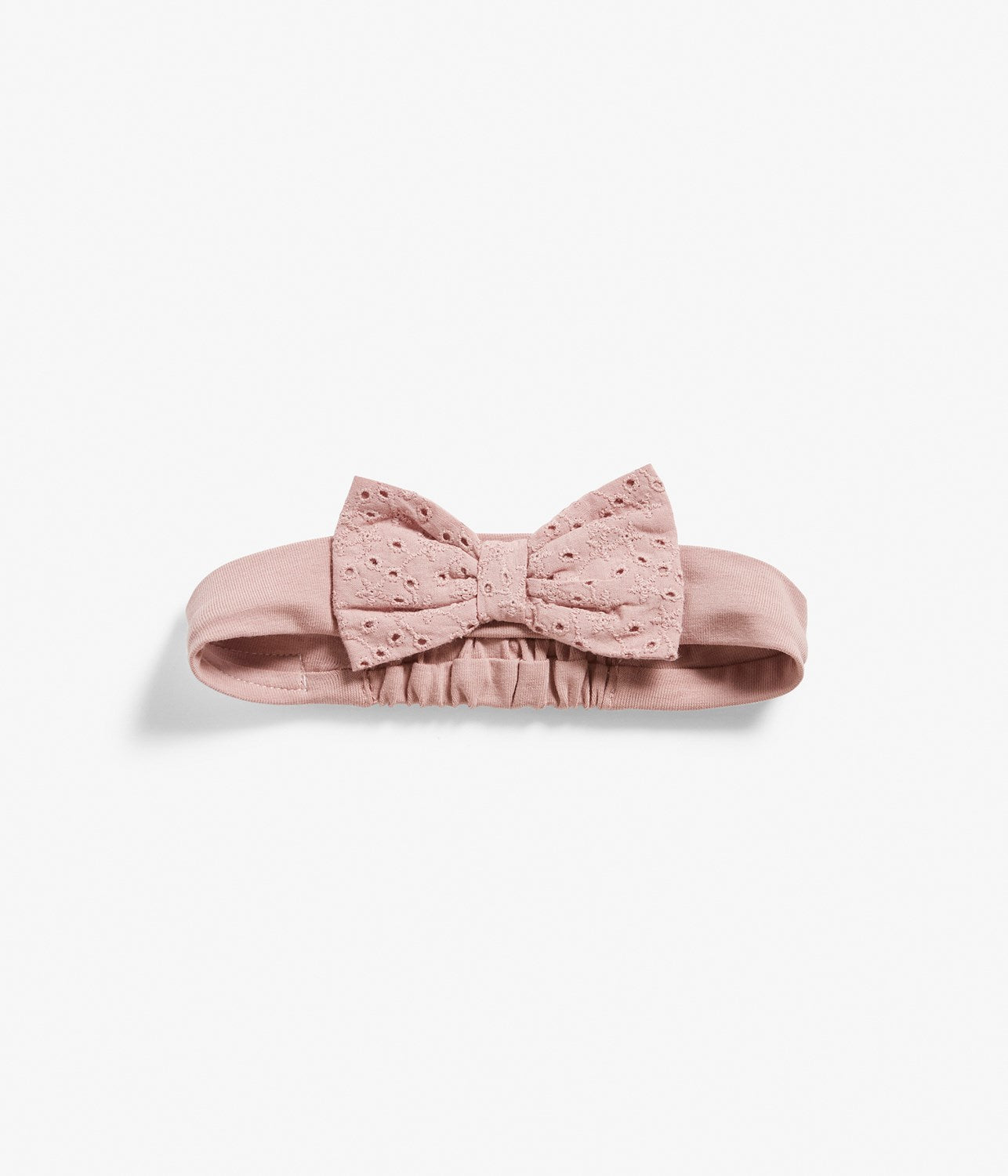 Baby pink tricot bow headband