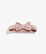 Baby pink tricot bow headband