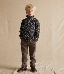 Kids black floral shirt