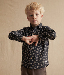 Kids black floral shirt