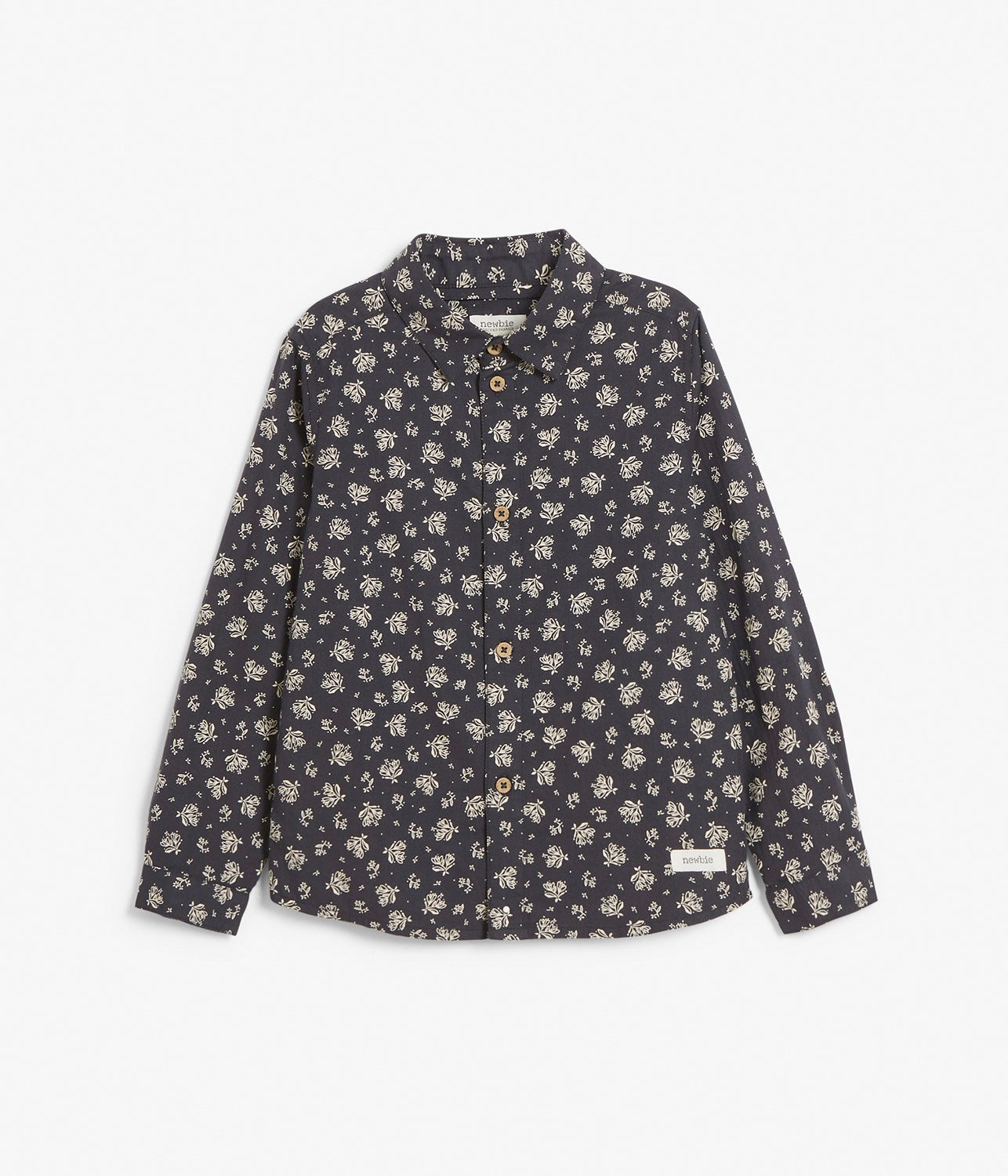 Kids black floral shirt