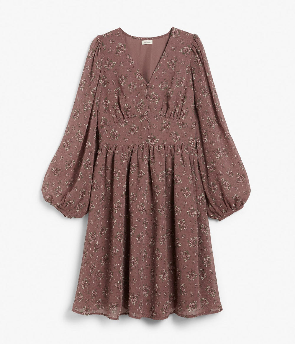 Girls - Blue Balloon-sleeved Cotton Dress - Size: 10 (9-10Y) - H&M