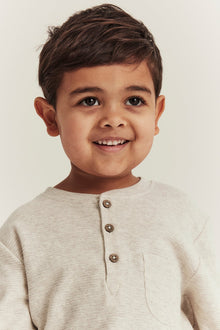 Kids beige waffle knit top