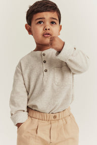 Kids beige waffle knit top