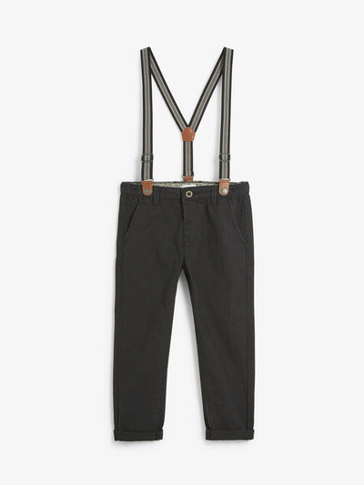 Buy Gini & Jony Kids Black Solid Trousers with Belt for Boys Clothing  Online @ Tata CLiQ