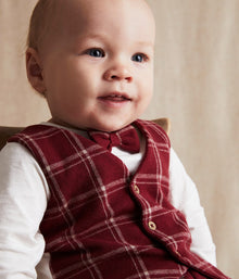 Baby red waistcoat & bow tie body