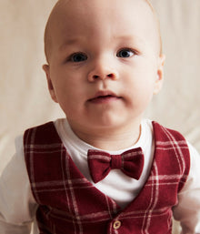 Baby red waistcoat & bow tie body