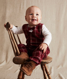 Baby red waistcoat & bow tie body