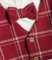 Baby red waistcoat & bow tie body