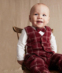 Baby red waistcoat & bow tie body